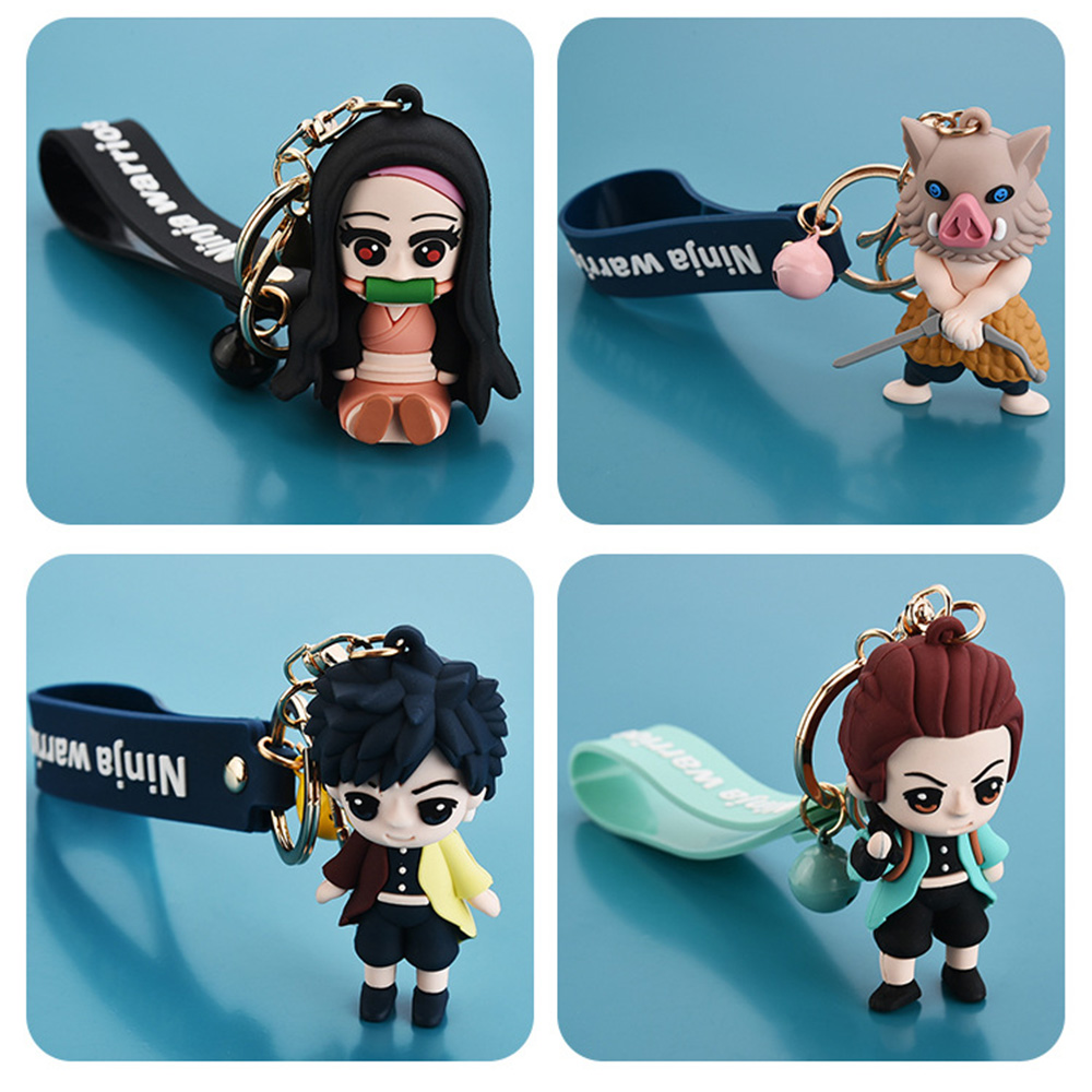 Móc khóa búp bê hình nhân vật anime Demon Slayer Blade đáng yêu