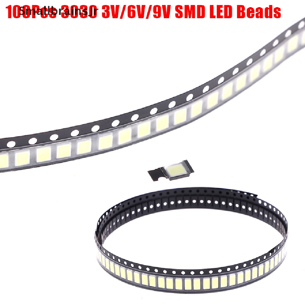 Set 100 Đèn LED 3030 SMD 1W 3V / 6V / 9V Ánh Sáng Trắng Dành Cho TV