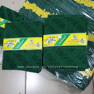 10 miếng cọ xoong nồi nhám xanh