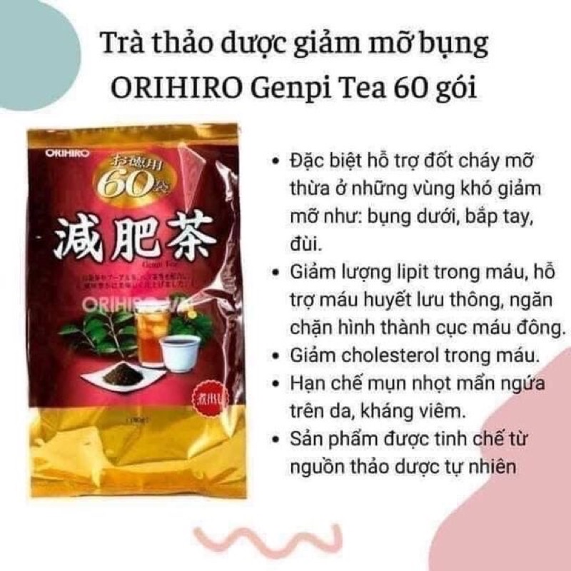 [ Chính Hãng Nhật ] Trà Genpi Orihiro Giảm Mỡ Bụng, Giảm Cân , Tiêu Hóa, Cải Thiện Mức cholesterol , chống lão hóa