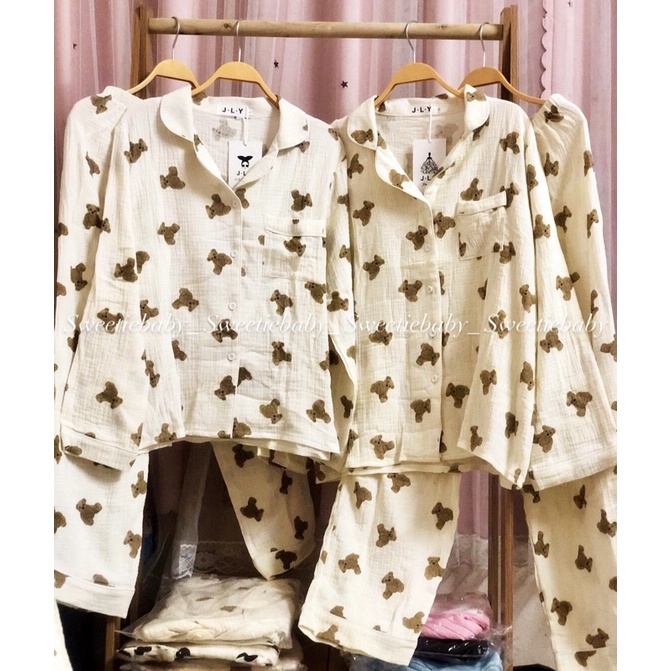 Giá gốc SĂN SALE SET BỘ PIJAMA XÔ GẤU COUPLE NAM NỮ NGẮN TAY DÀI TAY rẻ nhất shopee