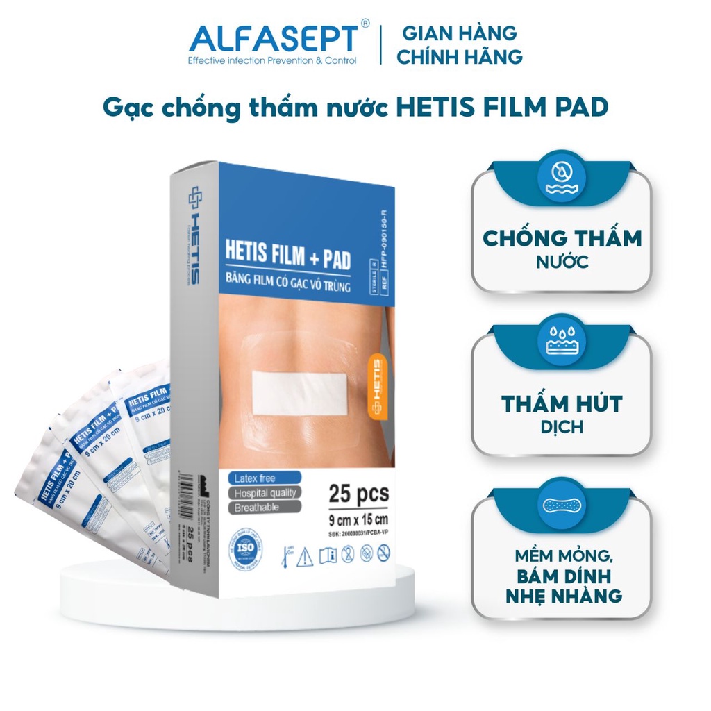 Miếng Dán Vết Mổ Sau Sinh HETIS FILM PAD Giúp Bảo Vệ Vết Thương Trước Các Tác Nhân Ngoài Môi Trường