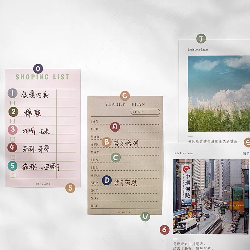 Set 2 tờ stickers chữ cái và số dùng để trang trí kpop