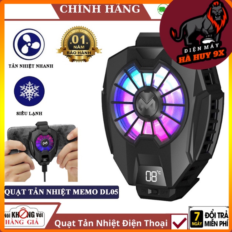 ĐIỆN MÁY 9X-Quạt tản nhiệt điện thoại MEMO DL05 làm mát bằng sò lạnh siêu mát, có màn hình hiển thị nhiệt độ