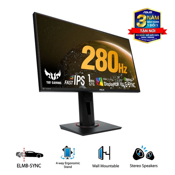 [Rẻ vô địch] Màn hình Asus TUF Gaming VG259QM 24.5Inch 280Hz 1ms IPS (Bảo hành Hãng 36 tháng)