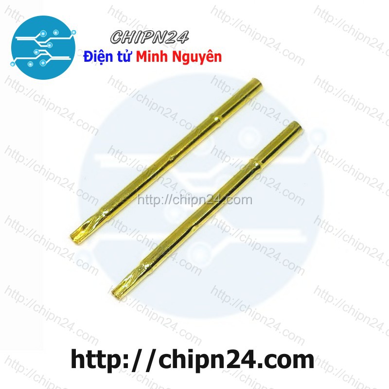 [3 CÂY] (DIP) Vỏ Kim test mạch P100-4S, dài 33.3mm, đường kính đầu 1.67mm, đường kính thân 1.83mm, trở kháng 50mΩ, 3A