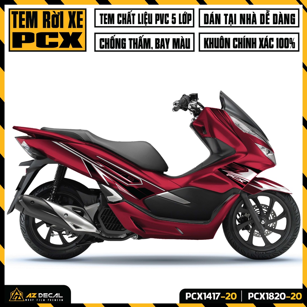 Tem Rời Dán Xe PCX 125 160 150 Mẫu BCD | PCX-20 | Decal Chế Dán Xe Máy PCX Chống Nước, Bền Màu