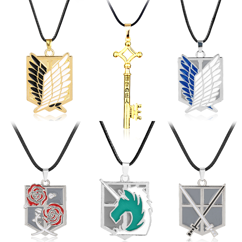 Móc khóa/ Dây chuyền/ Huy hiệu kiểu Attack on Titan Shingeki No Kyojin Anime Levi Mikasa Ackerman để làm quà tặng
