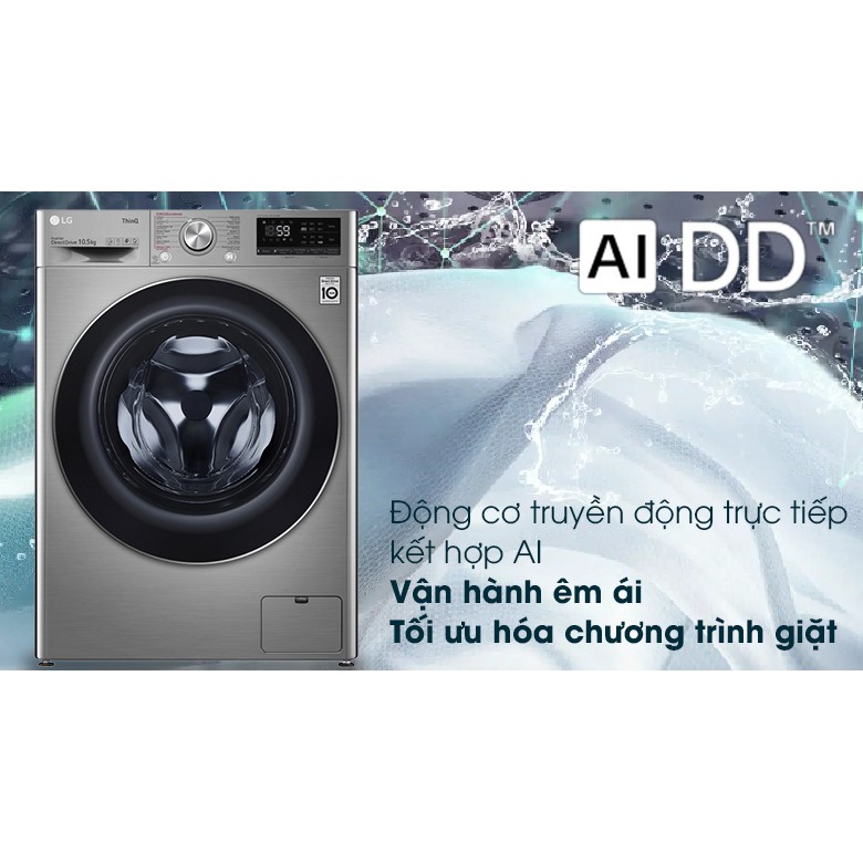 Máy giặt LG Inverter 10.5 kg FV1450S3V - Giặt 10,5Kg - Màu xám titan