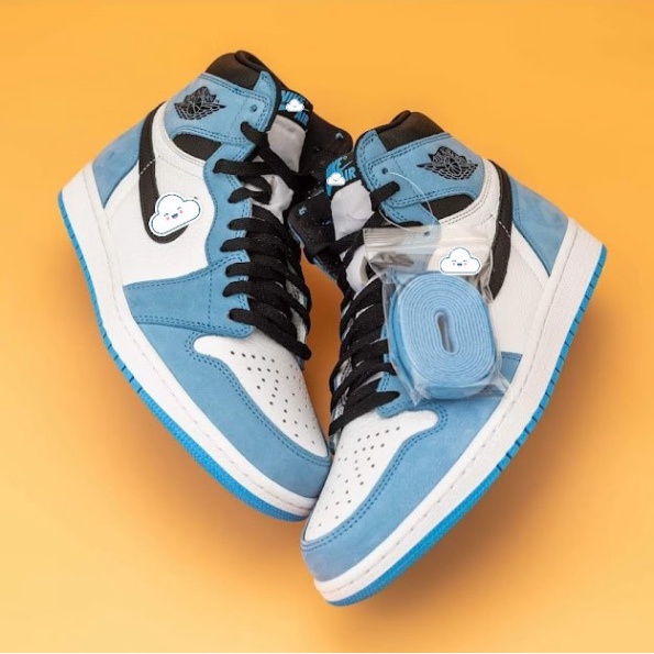 Giày thể thao Jordan 1 cao cổ xanh dương, Giày JD 1 university blue nam nữ siêu hot Full Box Bill