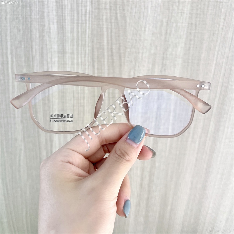 Mắt Kính Gọng Vuông Lớn Tròng Trong Suốt Chống Bức Xạ Phong Cách Hàn Quốc Mới Unisex