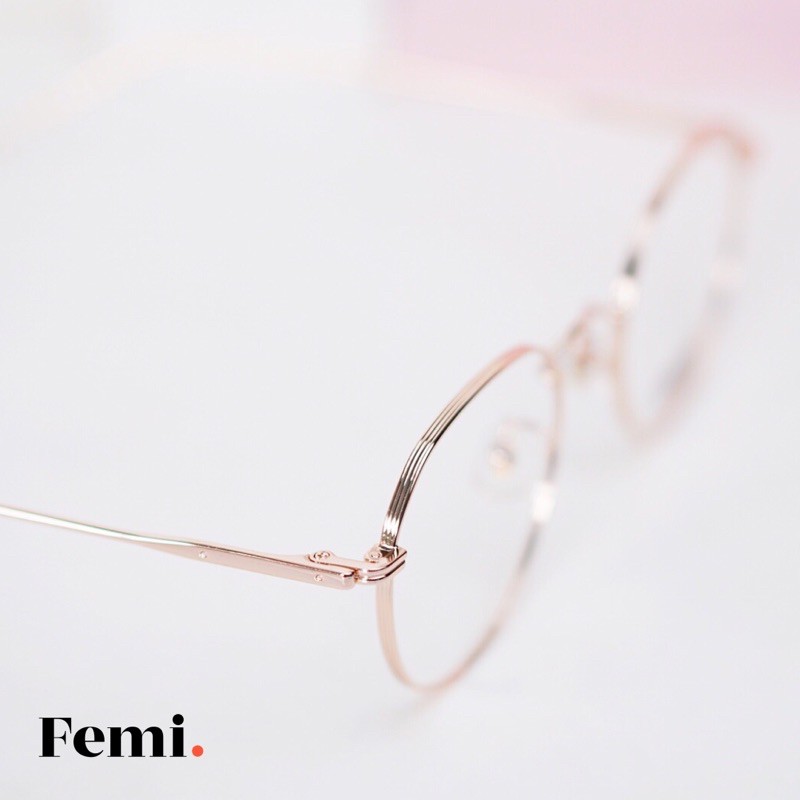 Gọng kính tròn Femi Mila chính hãng mắt kính chống ánh sáng xanh | BigBuy360 - bigbuy360.vn