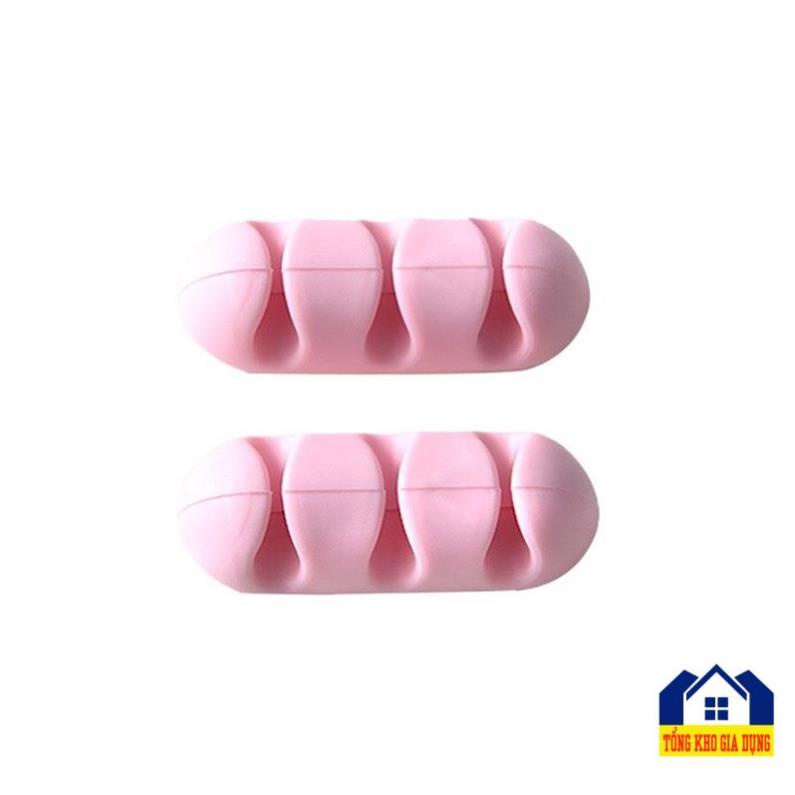 Combo 2 miếng dán cố định dây cáp sạc điện thoại dán bàn làm việc tiện ích