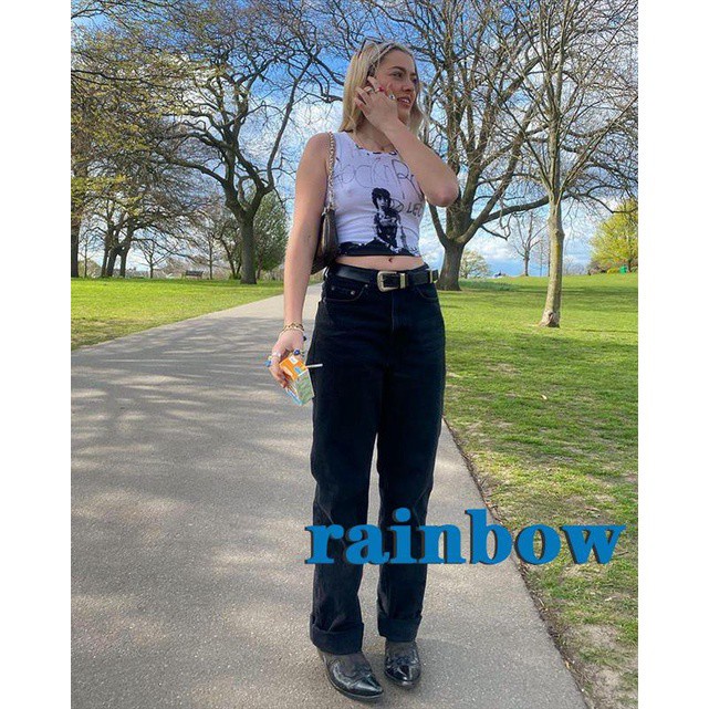 Áo Tank Top Nữ Cổ Tròn In Chữ Và Người Màu Cầu Vồng | BigBuy360 - bigbuy360.vn