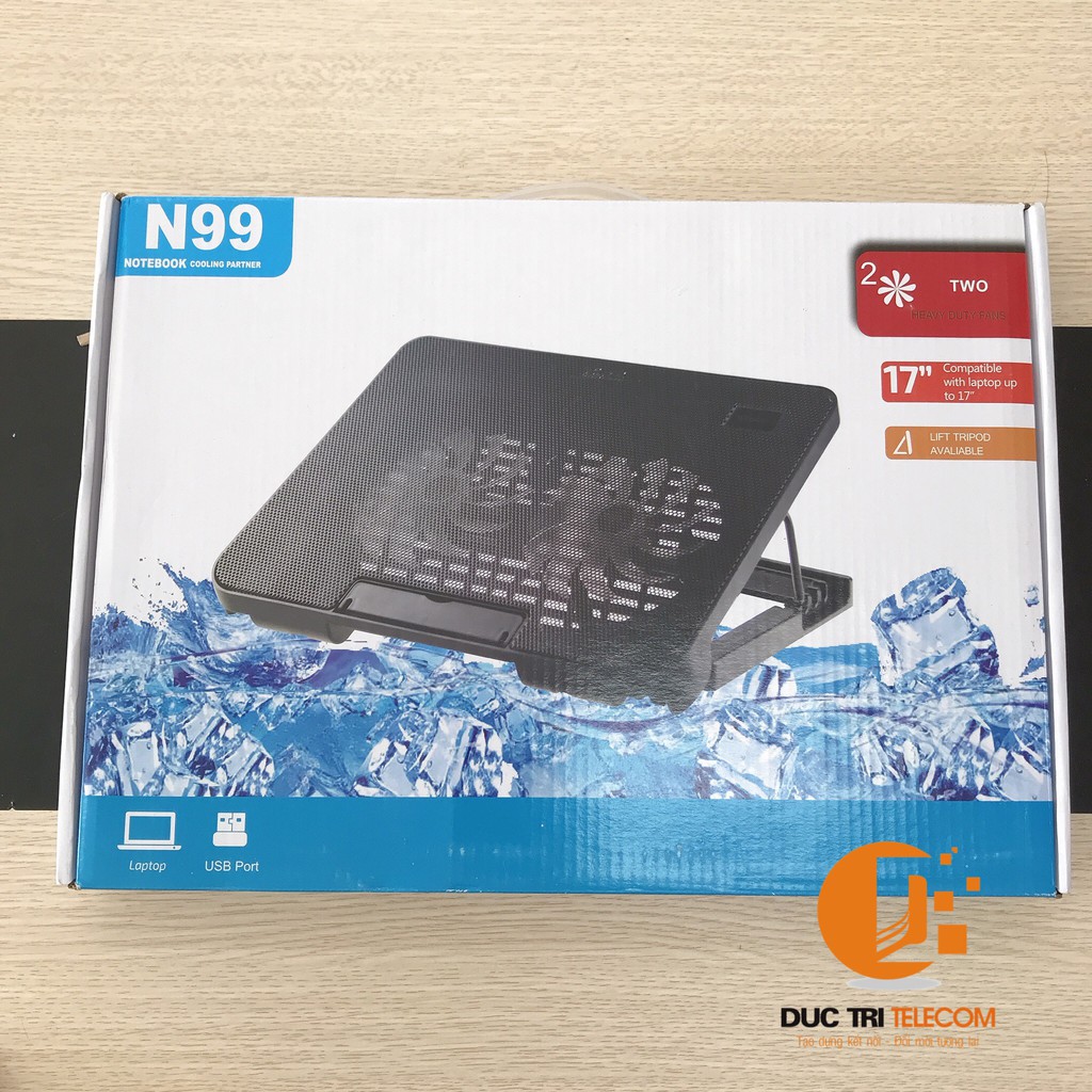 Đế giá đỡ quạt tản hút nhiệt N99 laptop máy tính bền tốt - quạt tản nhiệt to chạy êm làm mát cực nhanh