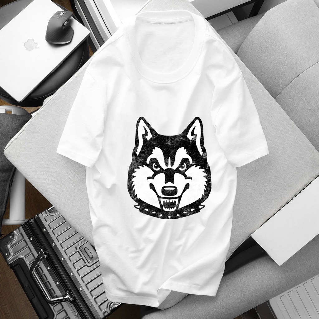 Áo thun cặp nam nữ in hình chó husky ,gía cực sock - t66