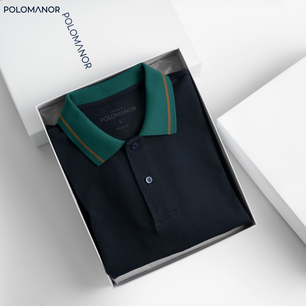 Áo Polo nam form rộng UGO-NAVY vải cá sấu cotton UNI, nam tính, thanh lịch, sang trọng - POLOMANOR