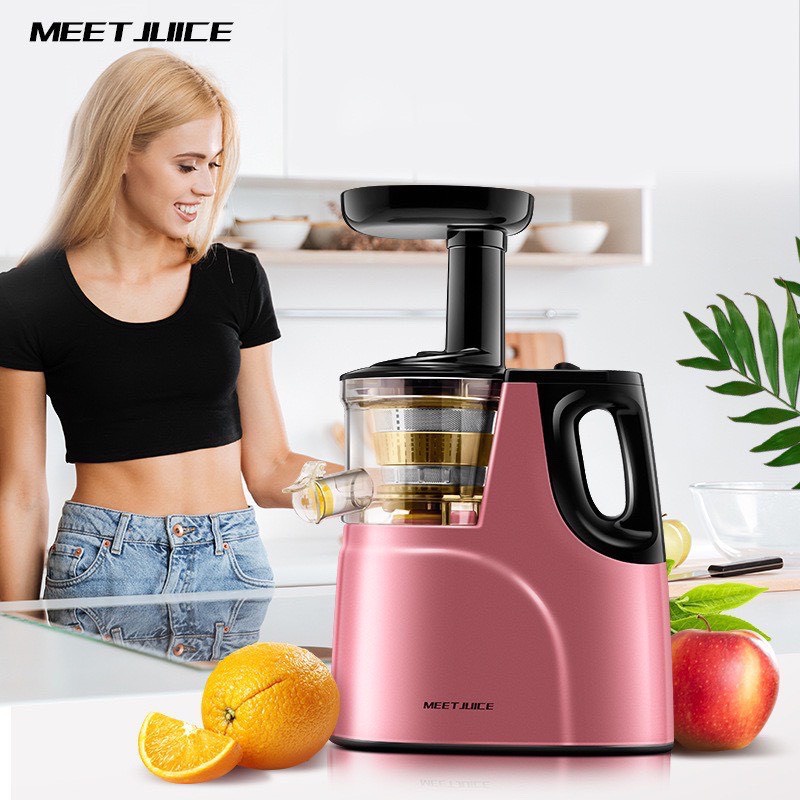 Máy ép chậm MEET JUICE, máy ép chậm trái cây vắt kiệt bã, công suất 150W - Tặng 2 cốc đựng nước [BH 1 NĂM]