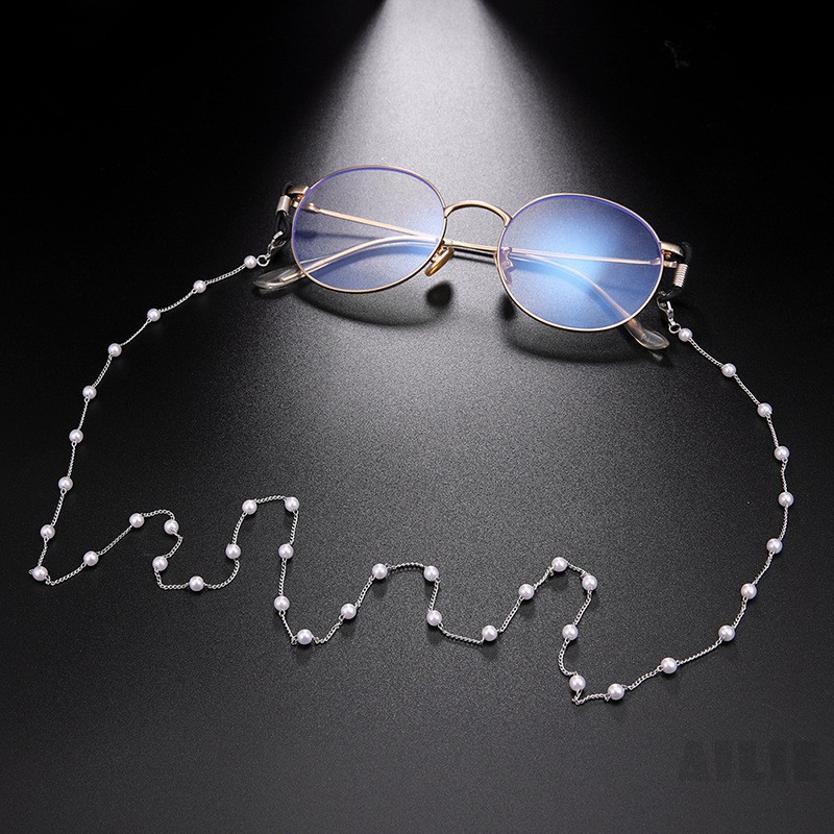 [Ailie] Ngọc trai xu hướng kính kim loại dây chuyền chuỗi mặt nạ Dây chuyền nữ trang thời phù hợp 301