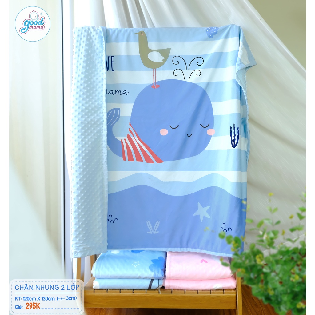 [Mã LTBAUAB6 giảm 7% đơn 99K] Chăn Nhung Goodmama Kích Thước 120x130cm