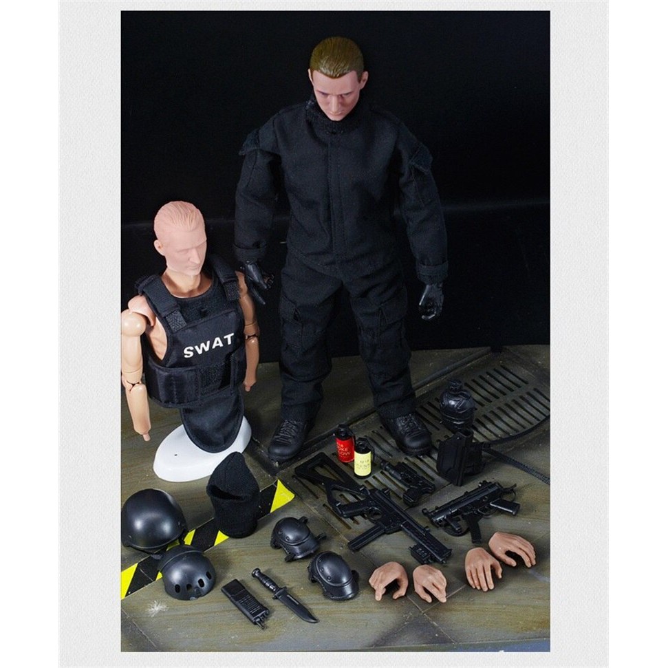 1/6 scale Action figure set special police black uniform military-inch-UYT-168