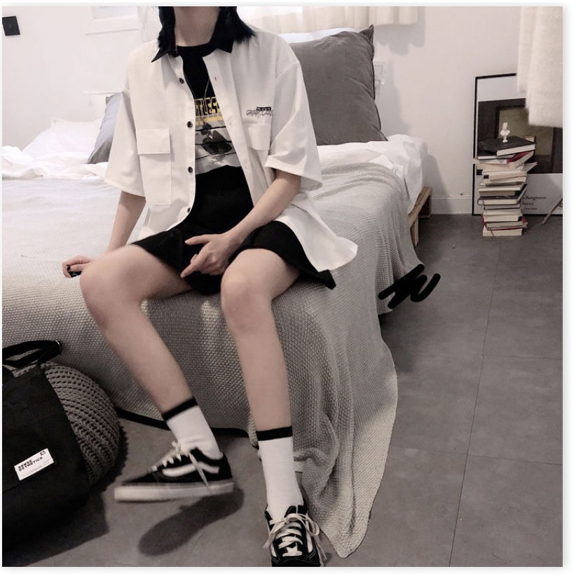 Áo sơ mi nam nữ tay dài kiểu học sinh,(Onesize dưới 65Kg), phong cách Hàn Quốc, áo khoác sơ mi nam nữ thời trang trẻ, mẫ | BigBuy360 - bigbuy360.vn