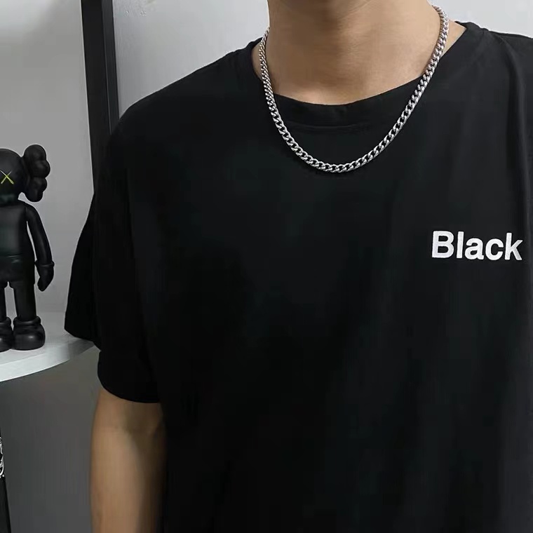 Vòng cổ thép không gỉ dây xích nhiều kích thước phong cách Hiphop, Hàn Quốc dành cho nam nữ Unisex- Chuỗi trơn