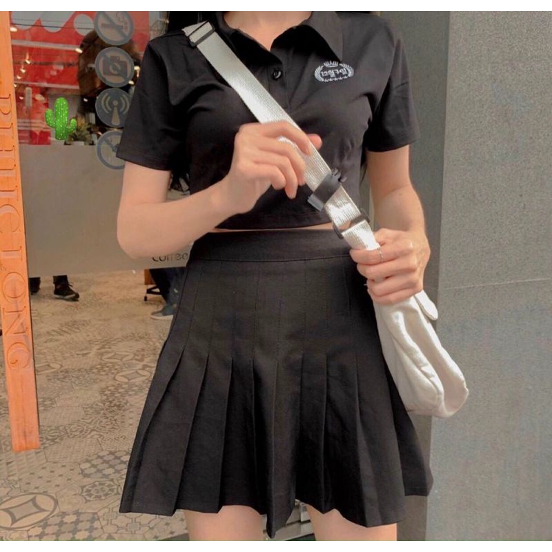 🅰️ Áo thun polo thêu logo, Chất: Thun borip, Size: &lt;50kg