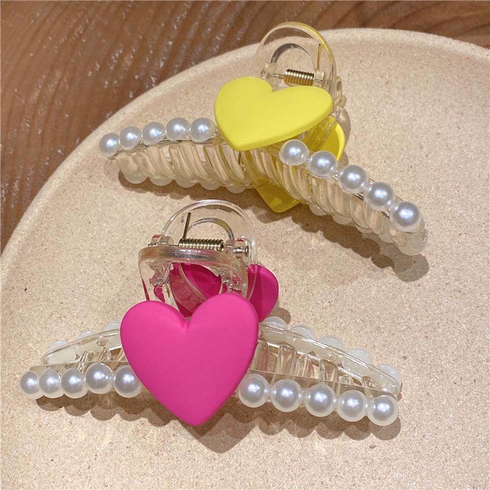 Kẹp Tóc Hình Trái Tim Lớn Dễ Thương Phong Cách Vintage WMES15H