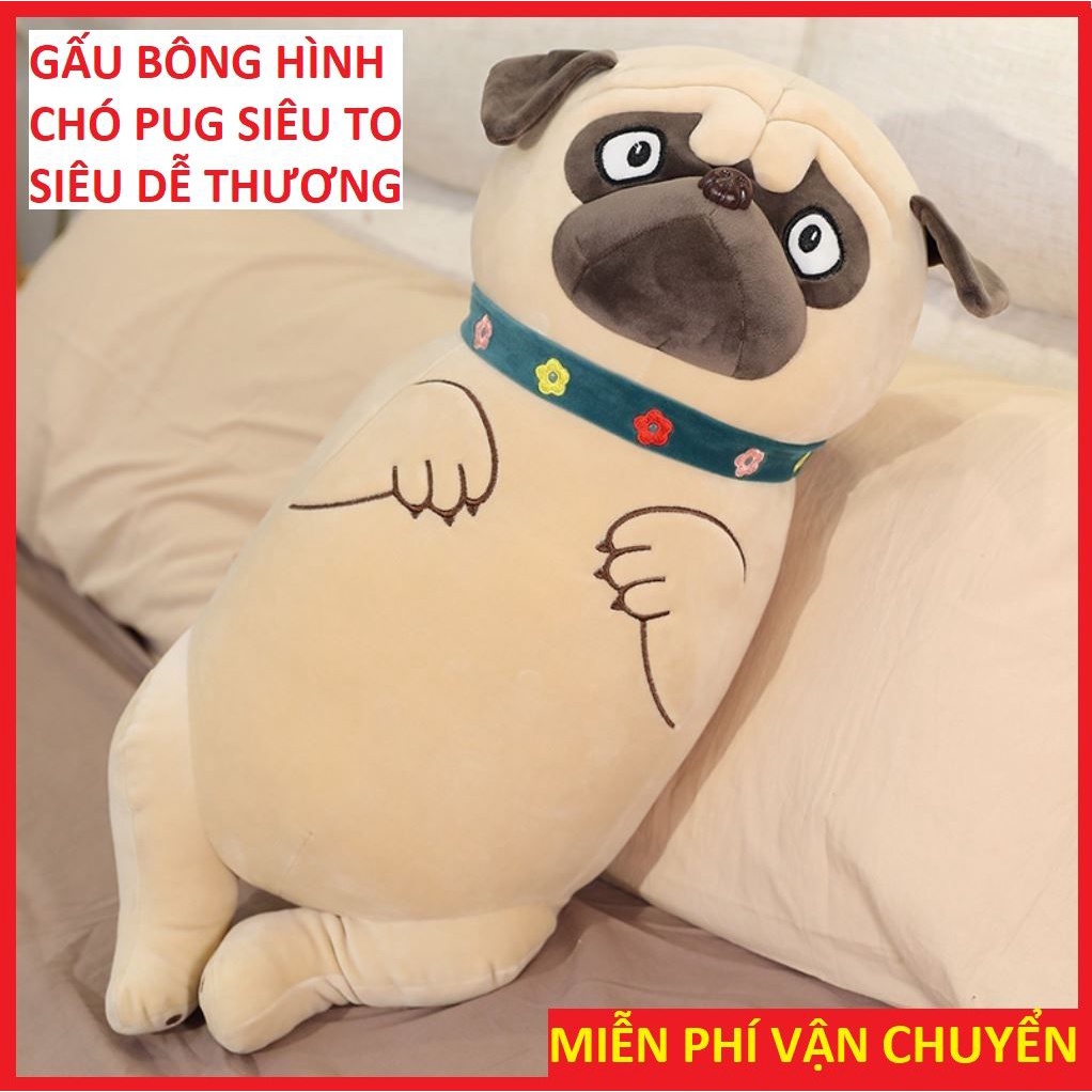 GẤU BÔNG GỐI ÔM HÌNH CHÓ PUB MẶT XỆ SIÊU DỄ THƯƠNG LOẠI TO 65CM