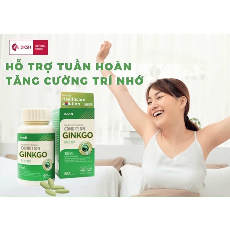 Condition Ginko Bổ Não, Tăng Cường Trí Nhớ, Lưu Thông Tuần Hoàn Máu 60 viên