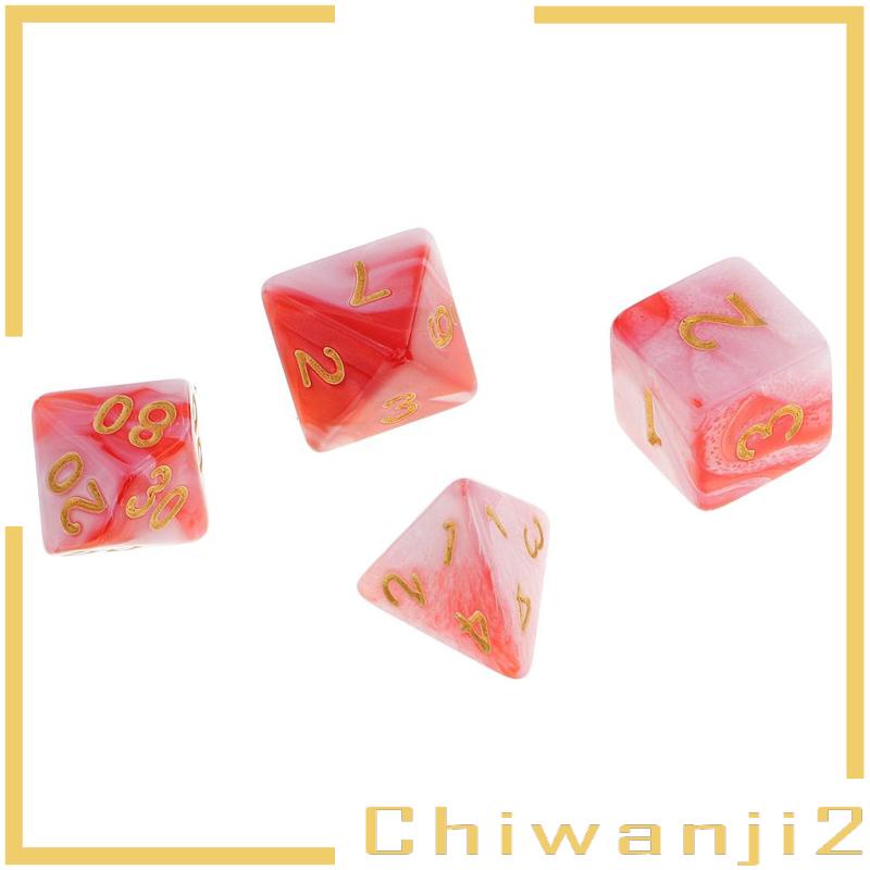 Xúc Xắc Polyhedral D12 D10 D8 D6 D4 7x 1.6cm / 0.62 ''