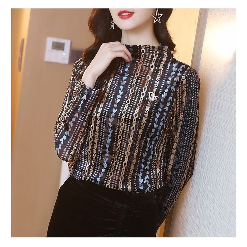 Áo Thun Dài Tay In Họa Tiết Thời Trang Mùa Thu Mới Cho Phụ Nữ Trung Niên