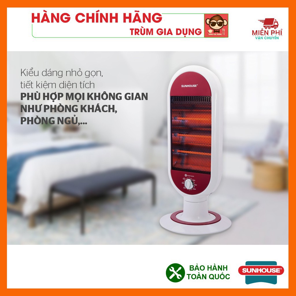 Máy sưởi Sunhouse SHD7022, quạt sưởi Sunhouse SHD7022, công suất 1200w tối đa, tỏa nhiệt đều, quay 180 độ