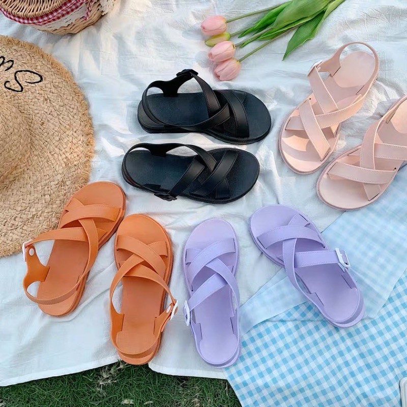 [Có sẵn+ảnh thật] Sandals quai chéo nhiều màu sắc summer 2021 mã 02