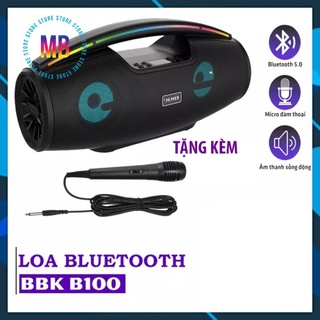 Loa Bluetooth Karaoke BKK B100 Tặng Mic-Pin Trâu, Bass Chắc Nịch, Hát Cực Đã Mẫu mới 2021 Freeship