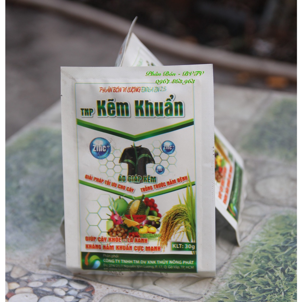Phân bón KẼM KHUẨN 30GR giúp cây kháng nấm bệnh và kích thích sinh trưởng cho cây trồng