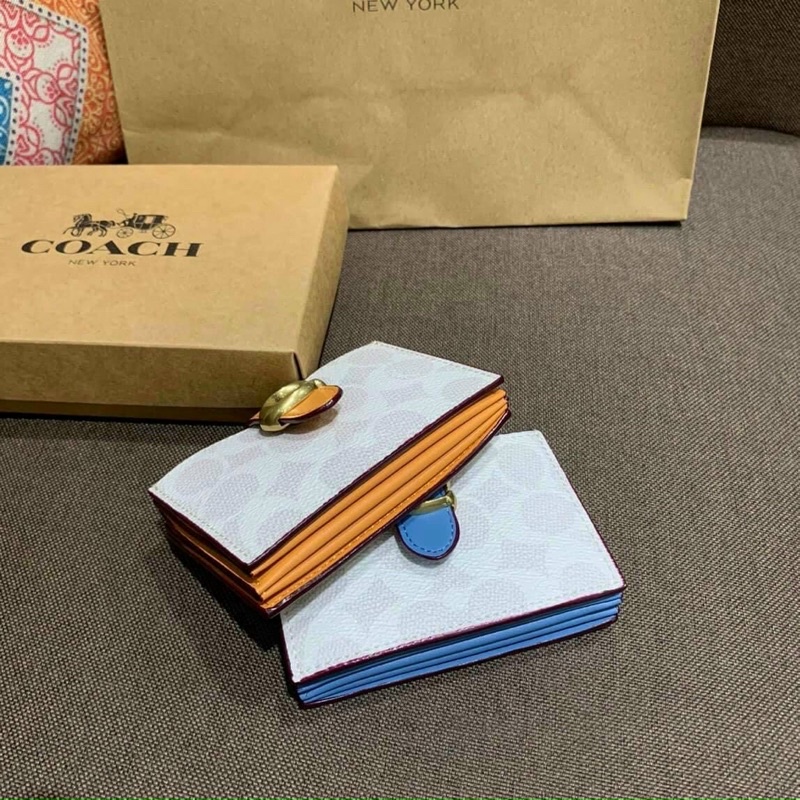 SALE - Ví mini C.@.a.chi khoá chữ C màu cam-hơi loang nhẹ