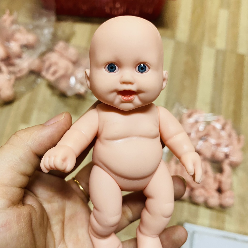 Búp Bê Sơ Sinh Nhựa 12 cm Mắt 3D - Cute Baby Dolls 5 inch