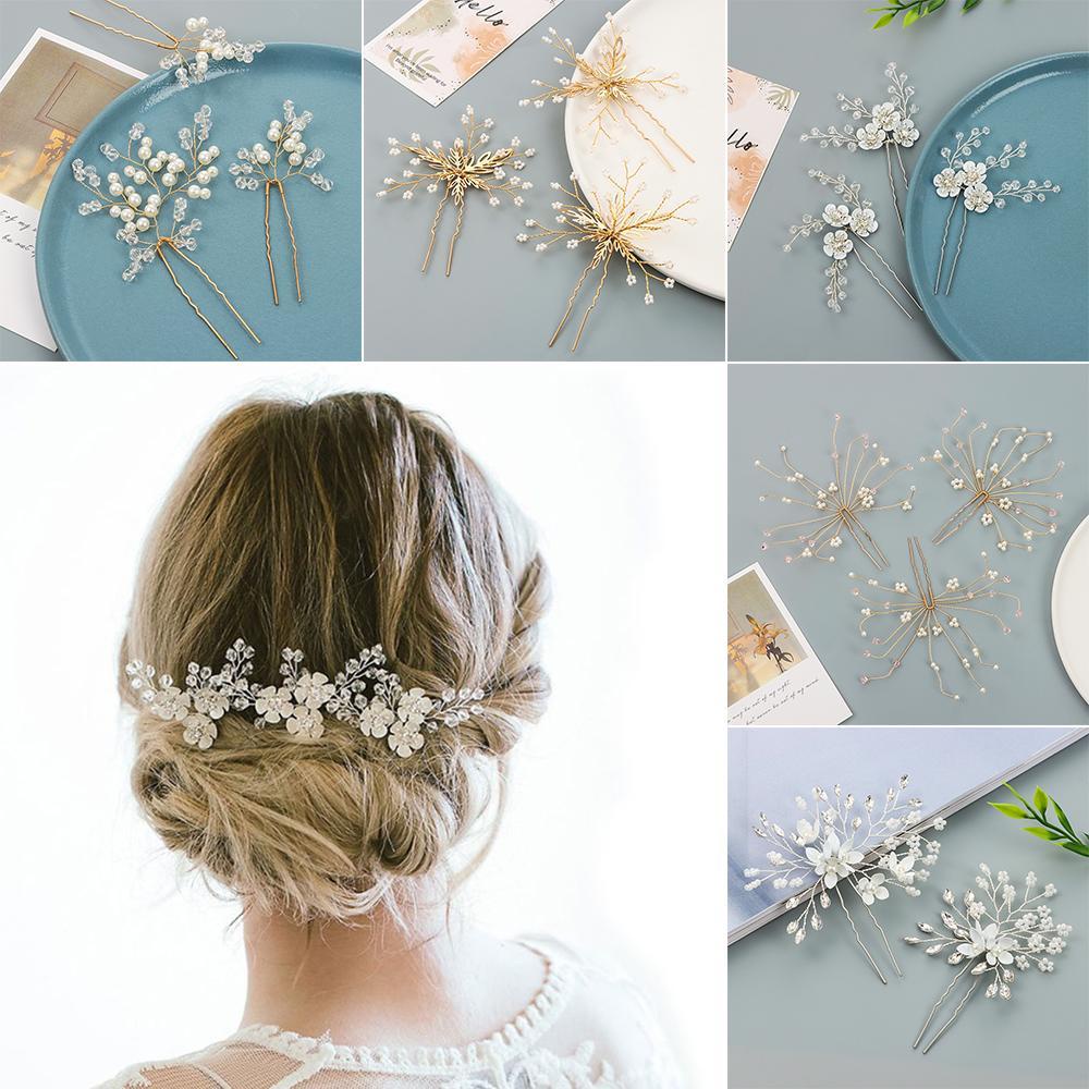 Trâm Cài Tóc Đính Đá Thời Trang Dành Cho Nữ|Kẹp Cô Dâu Màu Sắc