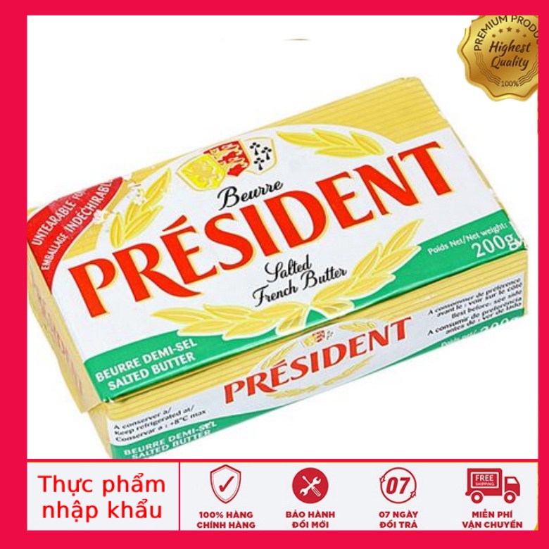 Bơ mặn president Salted Butter Nhập khẩu pháp