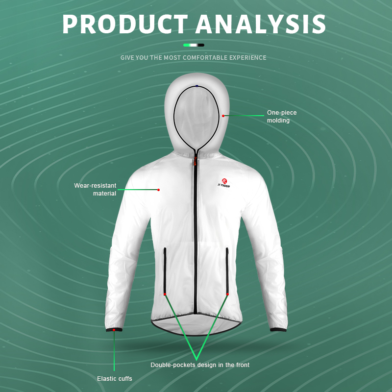 Áo Khoác Đi Mưa X-TIGER Tay Dài Có Túi Không Thấm Nước Chống Xù Lông Thời Trang Mùa Hè Phù Hợp Khi Đạp Xe