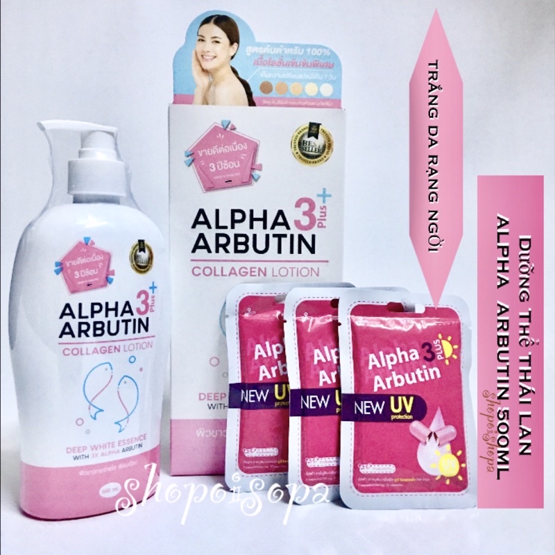 Dưỡng thể và Kích trắng Alpha Arbutin Thái lan