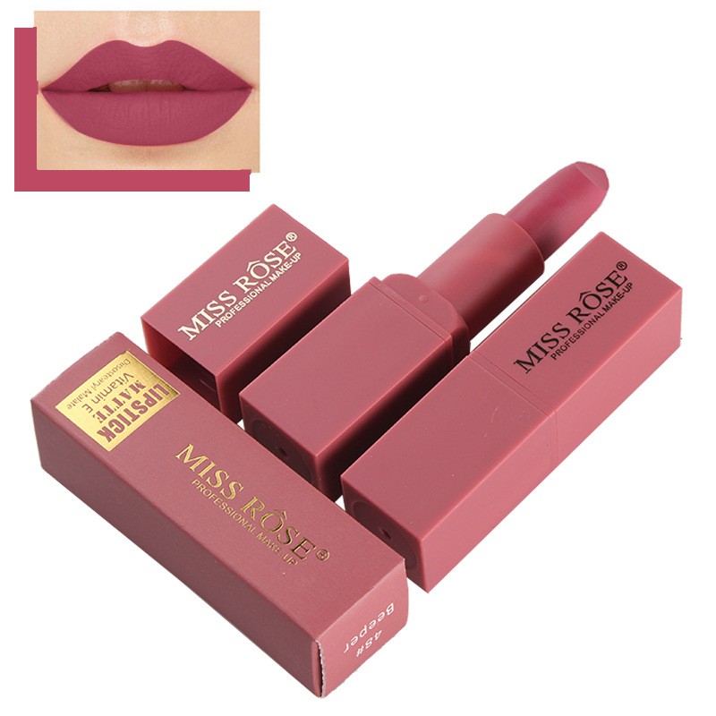 [ Chính hãng ] Son sáp Miss Rôse vỏ vuông cao cấp siêu lì và mịn môi tone nude Châu Âu | BigBuy360 - bigbuy360.vn