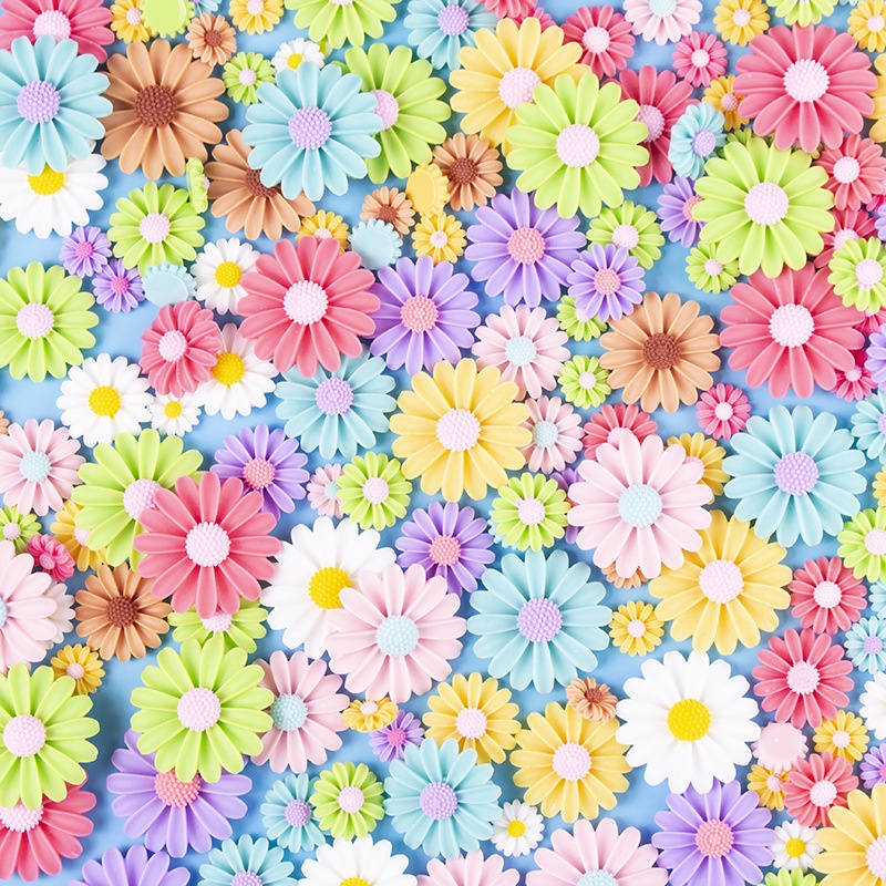 Bông Tai DIY Hình Hoa Cúc Bằng Nhựa Resin Trang Trí Điện Thoại