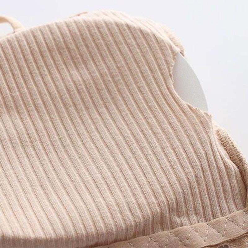 Yoi Áo Lót Ống Dây Spaghetti Có Đệm Ngực Dệt Kim Viền Ren Gợn Sóng Không Gọng Cho Nữ