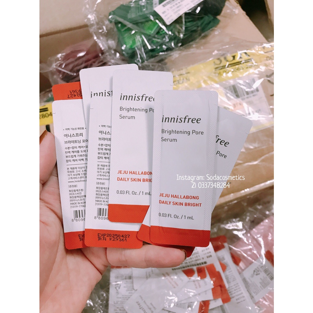 Sample Tinh Chất Dưỡng Trắng Se Khít Lỗ Chân Lông Innisfree Brightening Pore Serum Hallabong