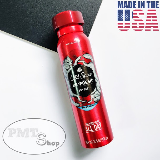 [USA] Xịt thơm khử mùi toàn thân nam Old Spice Wolfthorn 106g Wild Collection - Mỹ