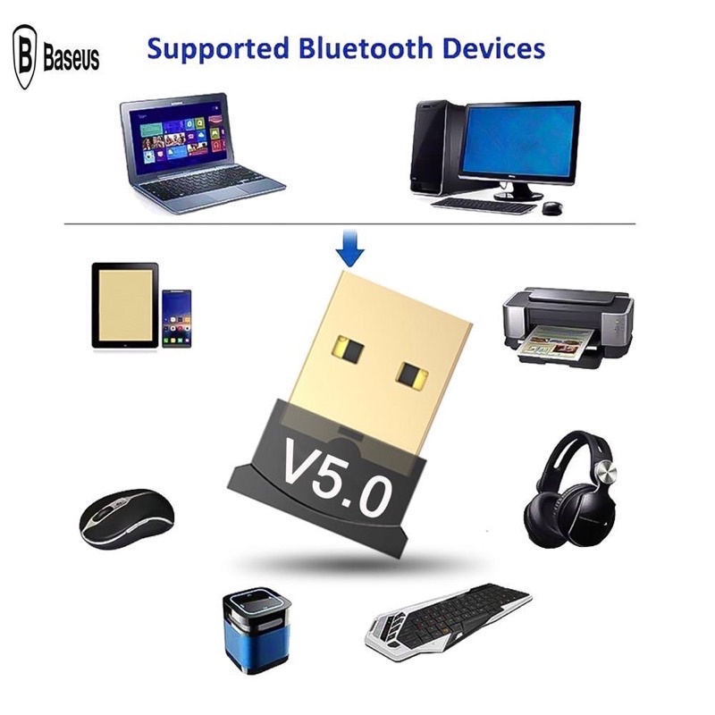 USB Bluetooth 5.0 bổ sung bluetooth cho máy tính để bàn, cho laptop bị hỏng bluetooth USB V5.0 CSR DONGLE | WebRaoVat - webraovat.net.vn