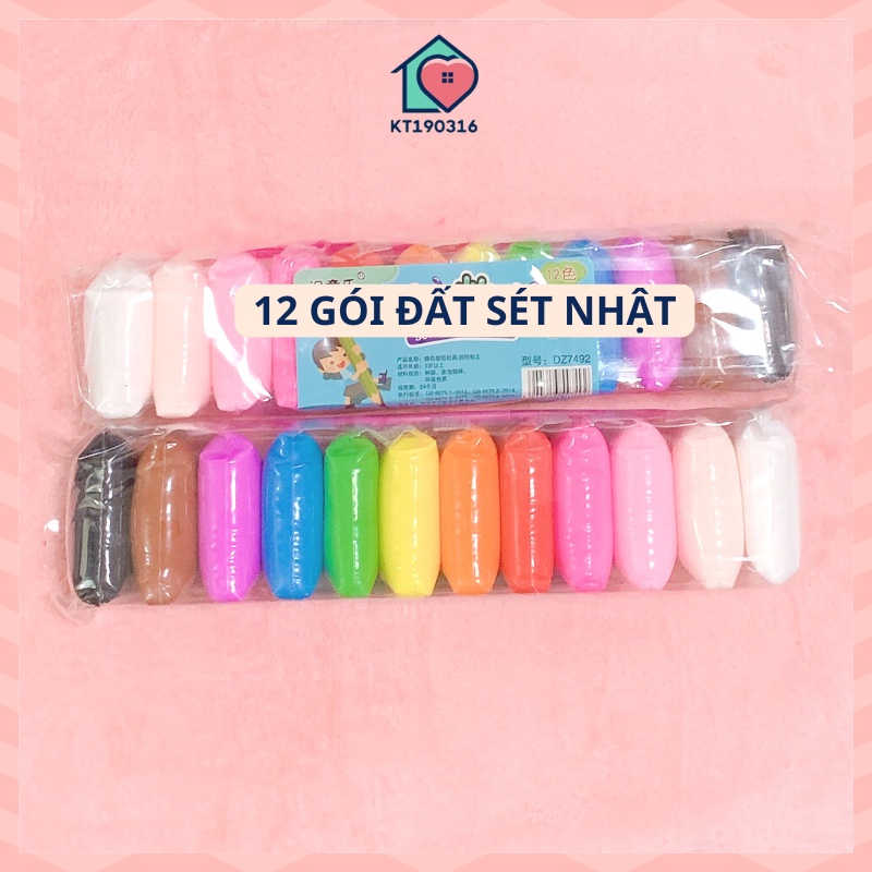 Bộ 12 Gói Đất Sét Nhật làm Slime Siêu Nhẹ - Thủ Công - Soft Clay - Nguyên Liệu Làm Slime